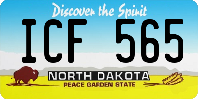 ND license plate ICF565