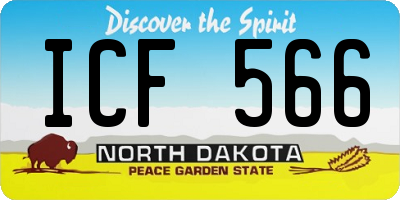 ND license plate ICF566
