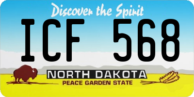 ND license plate ICF568