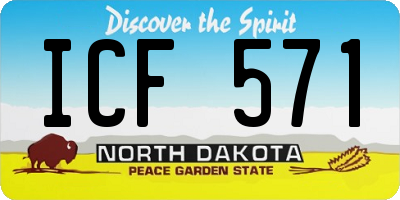 ND license plate ICF571