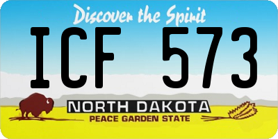 ND license plate ICF573
