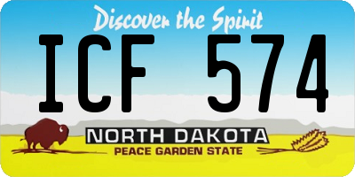 ND license plate ICF574