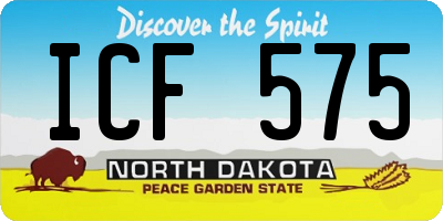 ND license plate ICF575