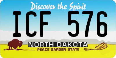 ND license plate ICF576