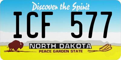 ND license plate ICF577