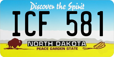 ND license plate ICF581