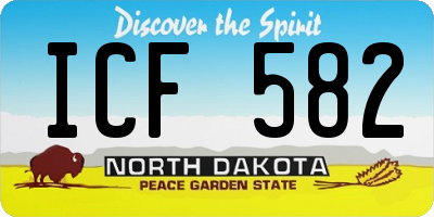 ND license plate ICF582