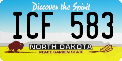 ND license plate ICF583