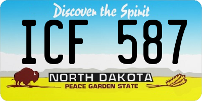 ND license plate ICF587