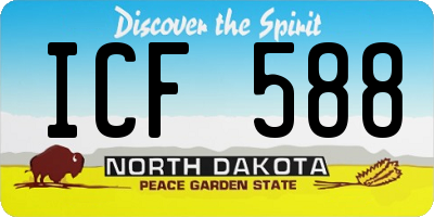 ND license plate ICF588