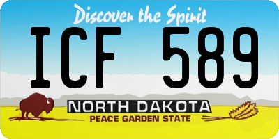 ND license plate ICF589