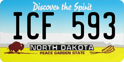 ND license plate ICF593
