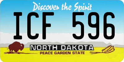 ND license plate ICF596