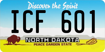 ND license plate ICF601