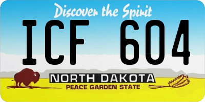 ND license plate ICF604