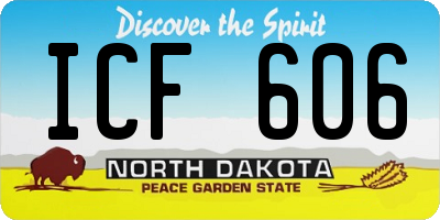ND license plate ICF606