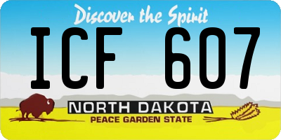 ND license plate ICF607