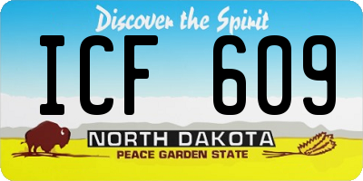 ND license plate ICF609