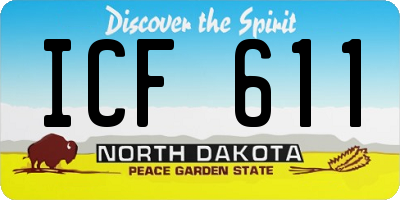 ND license plate ICF611