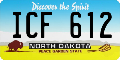 ND license plate ICF612