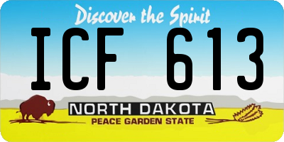 ND license plate ICF613