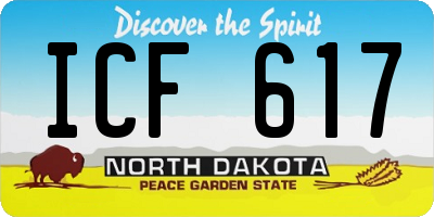 ND license plate ICF617