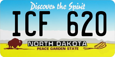 ND license plate ICF620