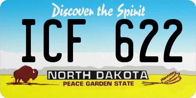 ND license plate ICF622