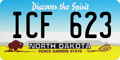 ND license plate ICF623