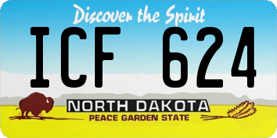 ND license plate ICF624