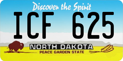 ND license plate ICF625