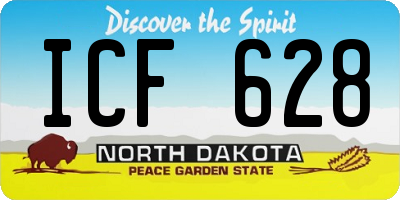 ND license plate ICF628