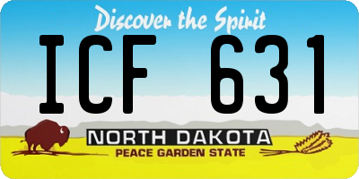 ND license plate ICF631
