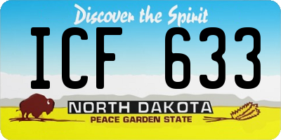 ND license plate ICF633