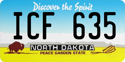 ND license plate ICF635