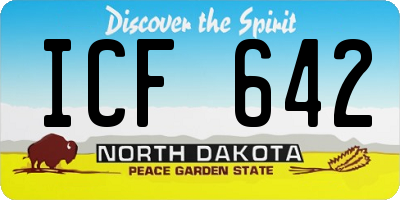 ND license plate ICF642