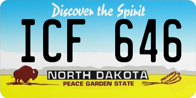 ND license plate ICF646