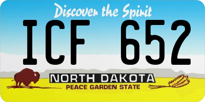 ND license plate ICF652