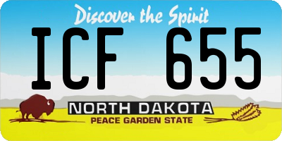 ND license plate ICF655