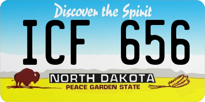 ND license plate ICF656