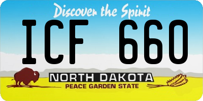 ND license plate ICF660
