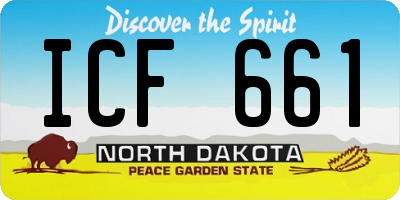 ND license plate ICF661