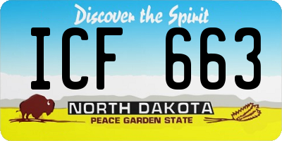 ND license plate ICF663