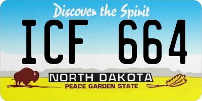 ND license plate ICF664