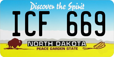 ND license plate ICF669