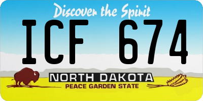 ND license plate ICF674