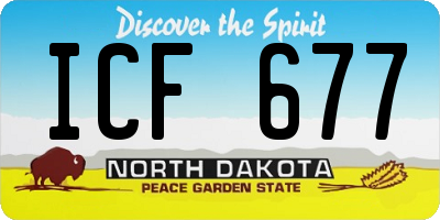 ND license plate ICF677