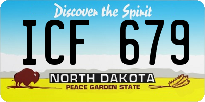 ND license plate ICF679