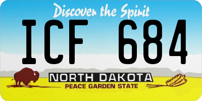 ND license plate ICF684