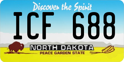 ND license plate ICF688